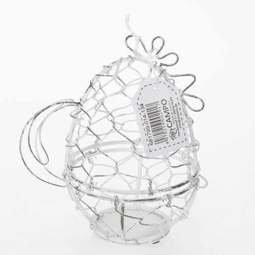 Product Wire basket in the shape of a chicken for Easter eggs. Charming addition to Easter decorations. 14cm