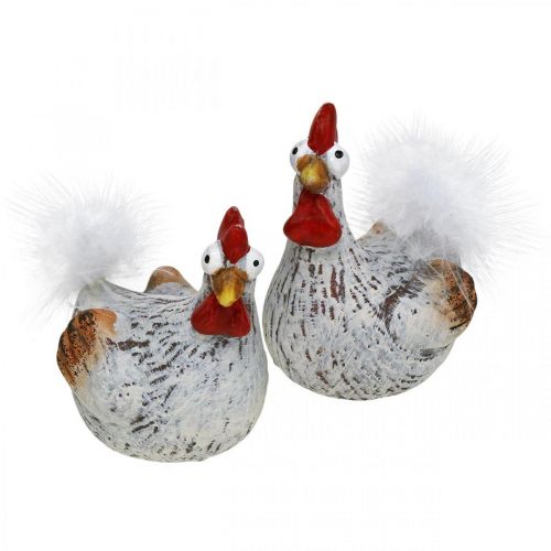 Floristik24 Easter Hens Funny Chicken Chickens Deco Ceramic 4pcs