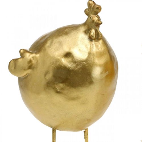 Floristik24 Golden chicken decoration kitchen Easter decoration H21.5cm 2pcs