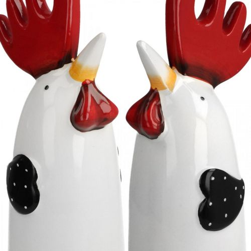 Product Ceramic Rooster Kitchen Decoration Chicken White H23cm 2 pcs