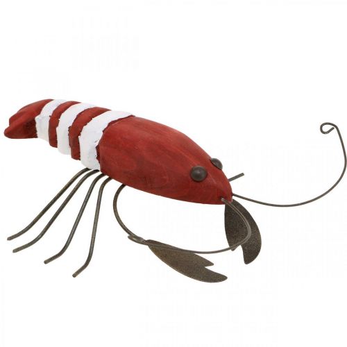 Floristik24 Lobster maritime decorative figure made of wood and metal red 15x12cm