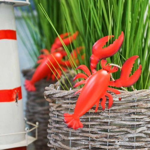 Product Lobster deco-hanger metal red 11.5x21.5cm 3pcs