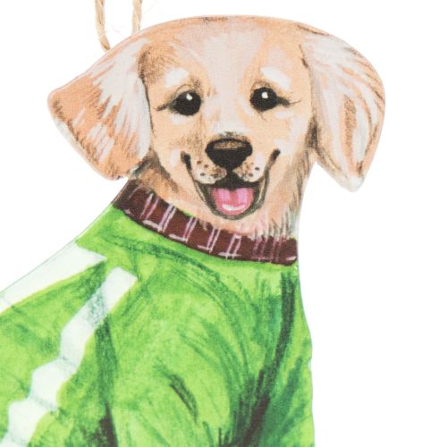 Dog Christmas ornament, decorative hanging ornament, dog with scarf and hat, 12cm, 2 pieces | Floristik24.ie