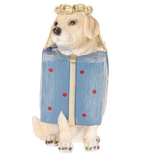 Decorative figurine of a sitting puppy in a gift box, 20cm | Floristik24.ie