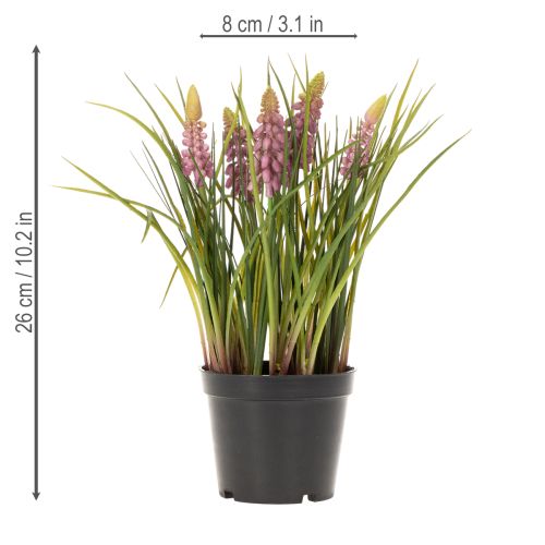 Product Artificial hyacinth plant in a pot, perfect decoration for home and office, 26cm