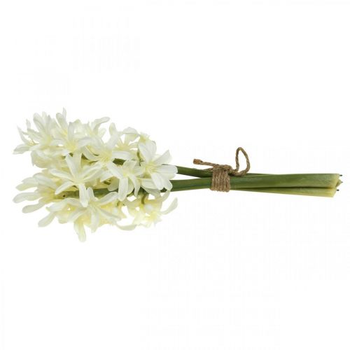 Floristik24 Artificial hyacinth white artificial flower 28cm bundle of 3pcs