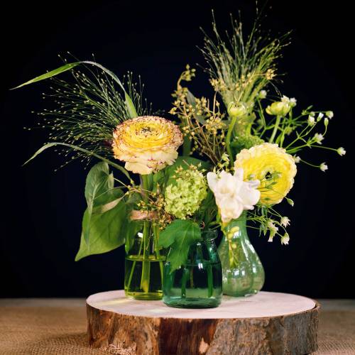 Floristik24 Deco glass Ø6cm H8cm green/grey 6pcs