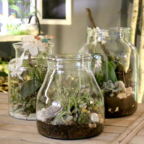 Floristik24 Deco glass floor vase Ø21cm H30cm