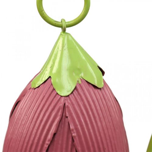 Floristik24 Garden stakes metal decorative flowers pink pink yellow L58cm 3pcs