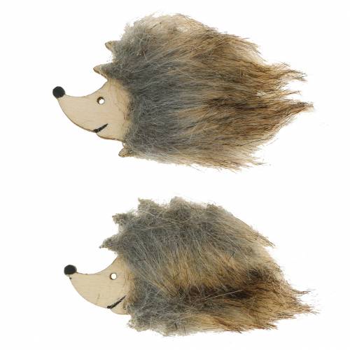 Autumn decoration hedgehog with fur 7cm 24 pcs