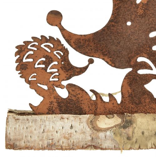 Floristik24 Hedgehog family rust decoration autumn rust 38x4,5x13,5cm