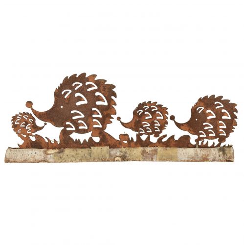 Floristik24 Hedgehog family rust decoration autumn rust 38x4,5x13,5cm