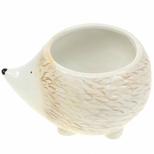 Floristik24 Plant pot hedgehog ceramic cream 14cm x 11cm H9cm 4pcs