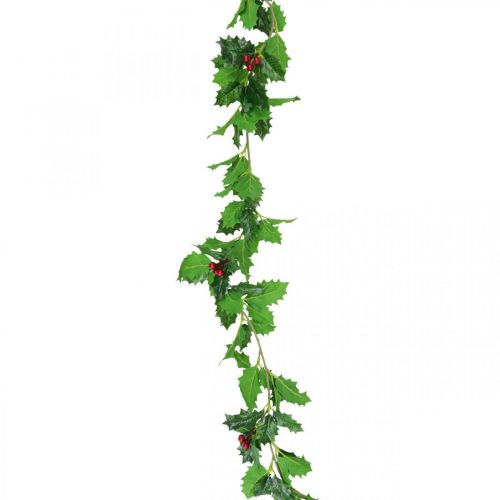 Product Christmas garland artificial holly Ilex garland 160cm