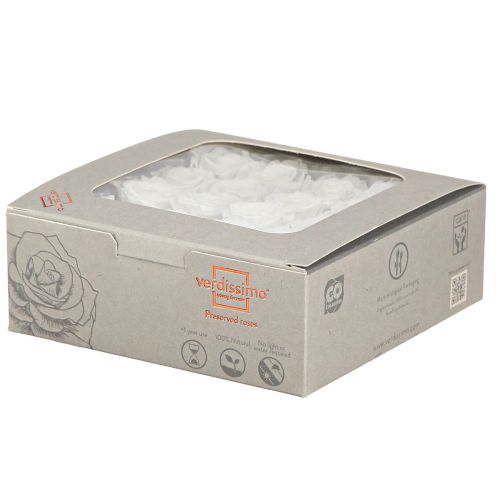 Product Mini Forever Roses Preserved Flowers White Ø3cm 16pcs