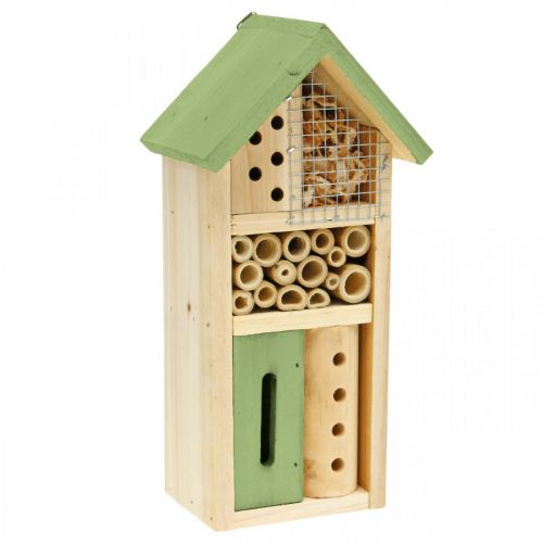 Insect Hotel Green Wooden Nesting Aid Garden Insect House H26cm