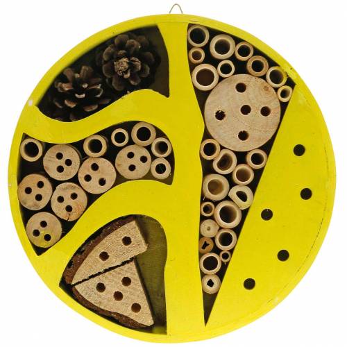 Floristik24 Insect hotel round yellow Ø25cm