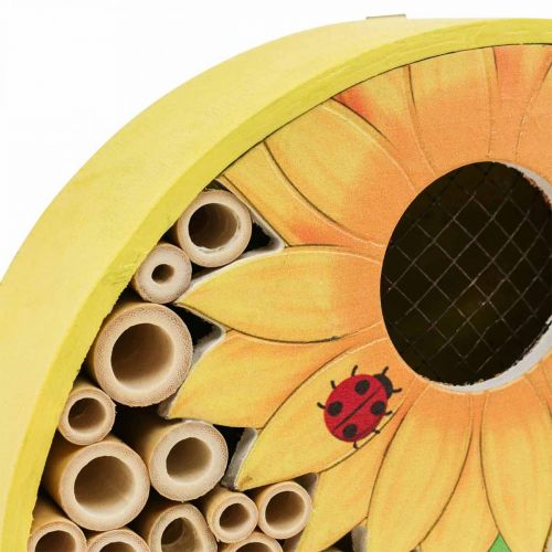 Product Insect Hotel Round Wooden Insect House Yellow Sunflower Ø25cm