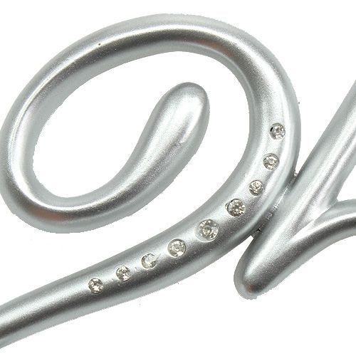 Floristik24 Number "25" to stick silver 15.5cm