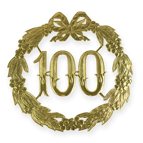 Anniversary number 100 in gold