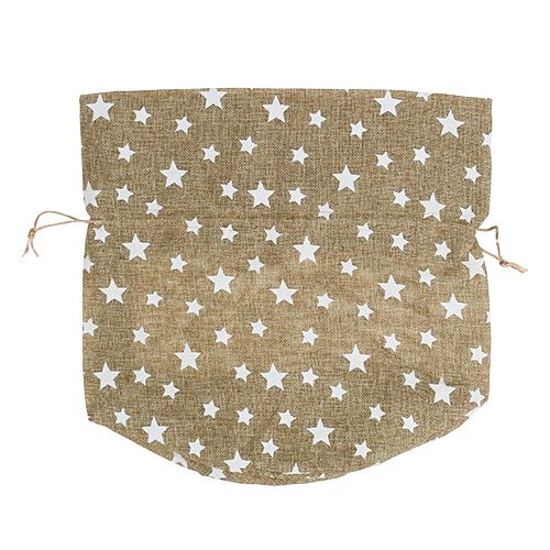 Floristik24 Jute sack with stars 23cm x 23cm H35cm natural