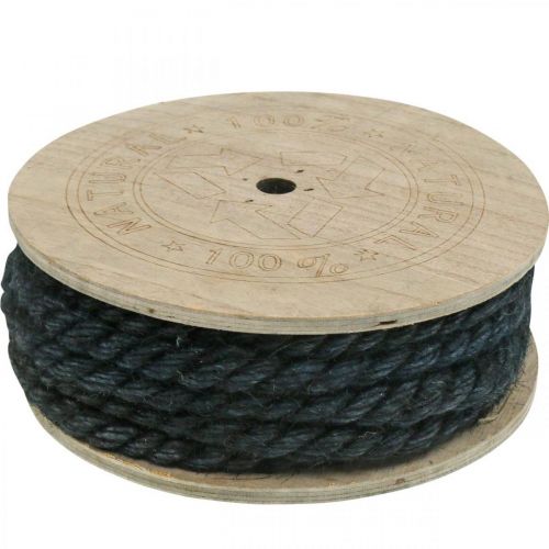 Product Jute cord black, decorative cord, natural jute fiber, decorative rope Ø8mm 7m