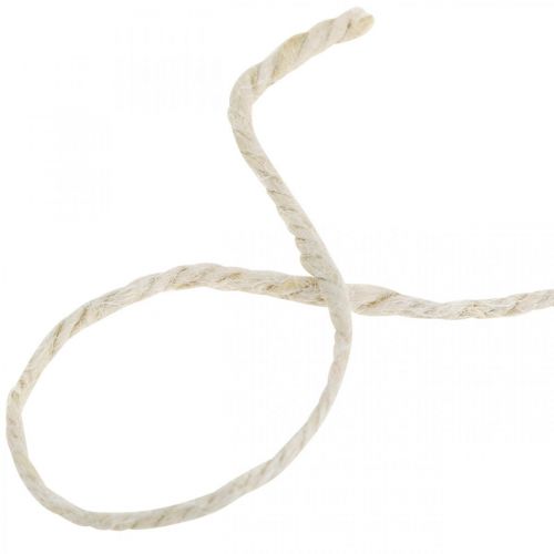 Product Jute cord, deco cord, handicraft ribbon natural colour, bleached Ø4mm L100m