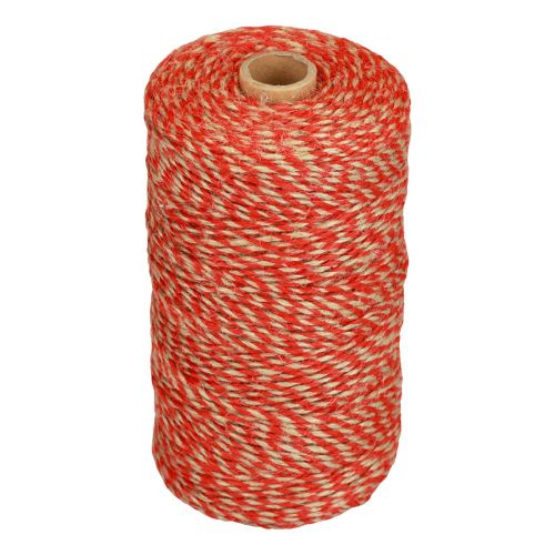Floristik24 Jute ribbon jute cord jute cord red natural color Ø2.5mm 200m