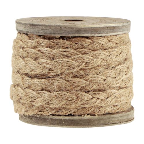 Product Jute ribbon braided jute cord wooden spool natural 10mm 6m