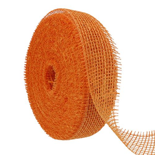 Jute ribbon, light orange, 5cm wide, 40m long buy online | Floristik24.ie