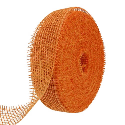 Floristik24 Jute ribbon light orange 5cm 40m