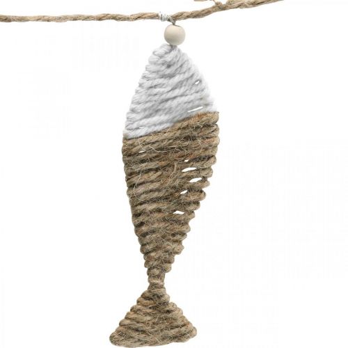 Floristik24 Maritime decoration garland jute 6 fish with starfish 120cm