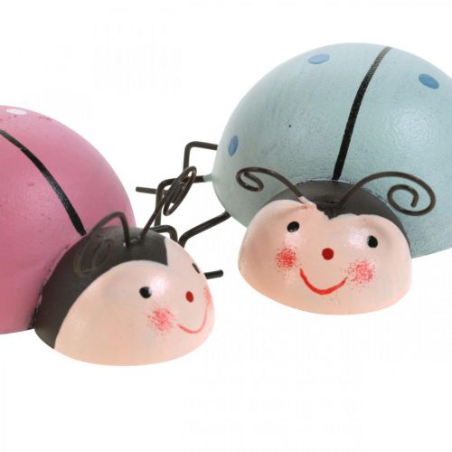 Floristik24 Beetle Decoration Figure Pastel Spring Decoration Metal 8.5×10.5cm 3 pcs