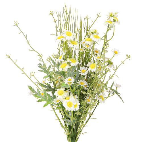 Product Artificial Chamomile Bouquet Green White Yellow 45cm