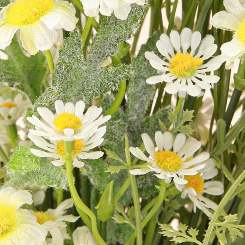 Product Artificial Chamomile Bouquet Green White Yellow 45cm