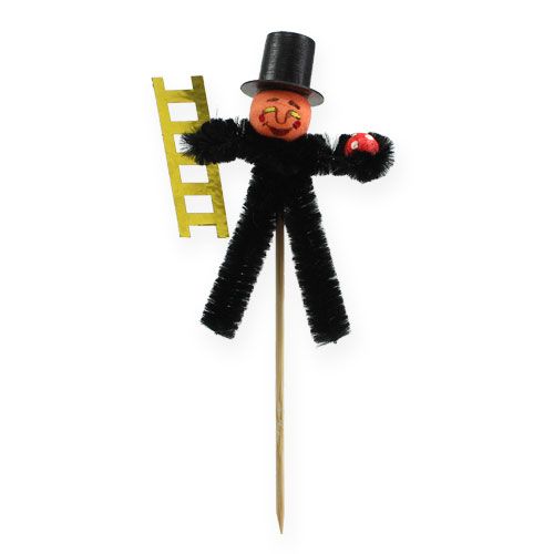 Floristik24 Chimney sweep with mushroom and ladder on wooden stick 8cm 24pcs