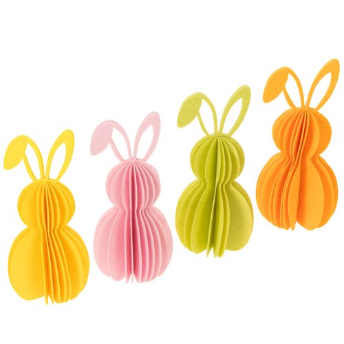 Decorative paper rabbit figure for hanging, perfect for spring decorations, 20cm, 4 pieces