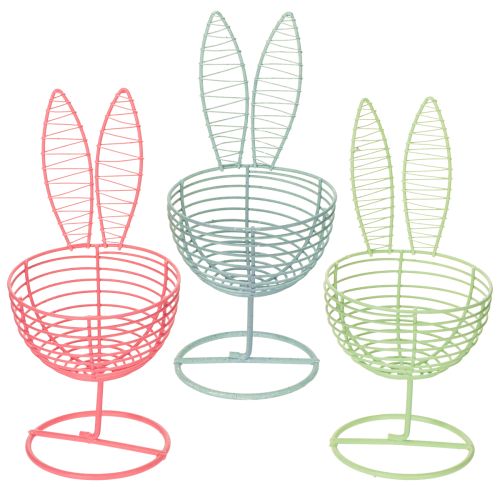Wire rabbit as an open decorative object for modern spring and Easter ideas, 16cm, 3 pieces