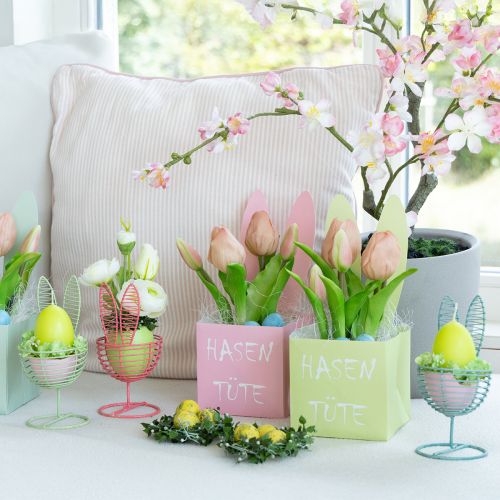 Product Wire rabbit as an open decorative object for modern spring and Easter ideas, 16cm, 3 pieces