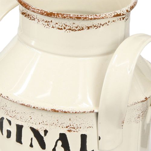 Product Jug Metal Decoration &quot;Original 1982&quot; Cream Rust H13cm 2pcs