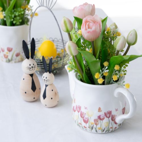 Product Ceramic jug with floral motif for springtime accents in the living area 20cm