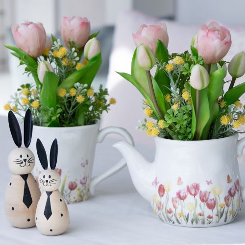 Product Ceramic jug with floral motif for springtime accents in the living area 20cm