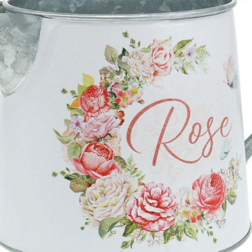 Floristik24 Metal jug, planter, metal planter with rose motif H12cm Ø10.5c