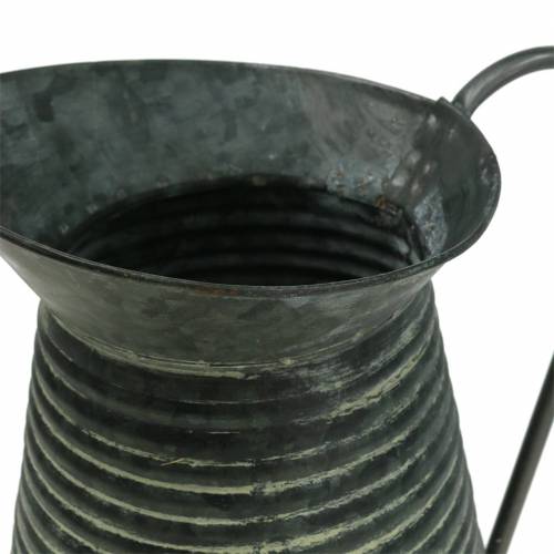 Product Decorative watering can zinc gray black washed Ø18cm H26cm
