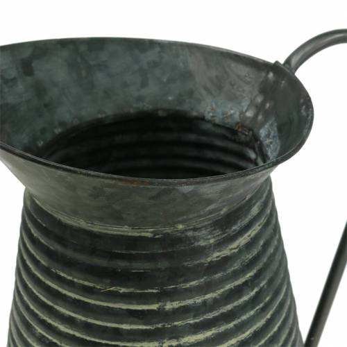 Floristik24 Decorative watering can zinc gray black washed Ø18cm H26cm