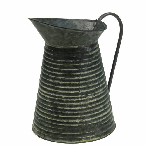 Floristik24 Decorative watering can zinc gray black washed Ø18cm H26cm