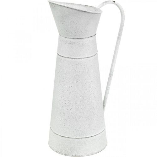 Floristik24 Decorative jug metal metal jug rustic white Ø16.5cm H 41cm
