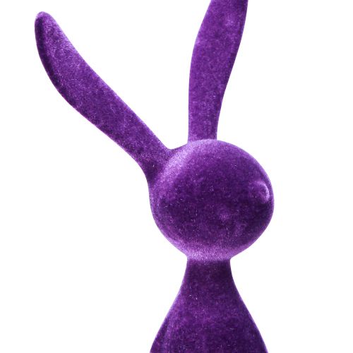 Floristik24 Edge Sitter Bunny Easter Bunny Flocked Purple – 2nd Choice – Lilac 36cm 3 pcs