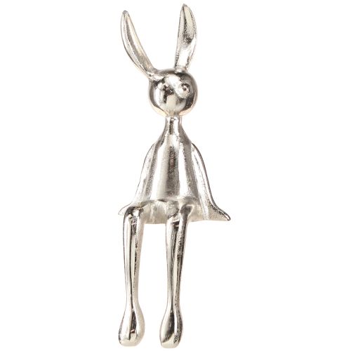 Edge Stool Rabbit Easter Bunny Metal Silver 12×11×34cm