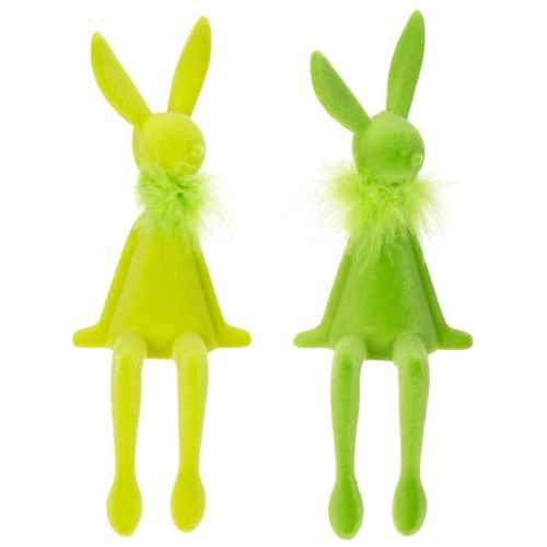 Product Easter Bunny Decoration, Shelf Sitter, Sitting Figure Made of Plastic for Spring, 27cm, 2 Pieces